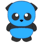 Bright Blue Panda