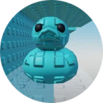 Cyan Brick Duck