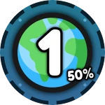 World 1 50%