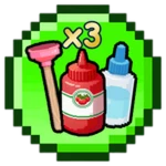3x Glue & Plunger & Ketchup