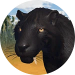 Ebony Melanistic Saber-tooth Cat
