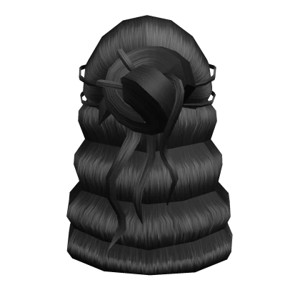Black wavy hair and bun