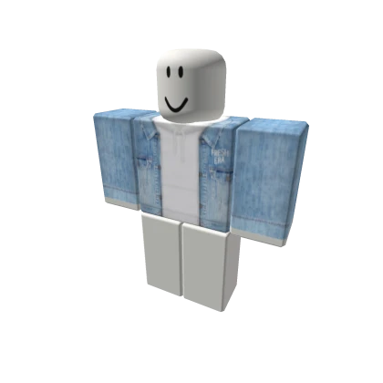 Denim Jacket with White Hoodie