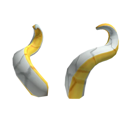 Gold 'n' White Curved Horns