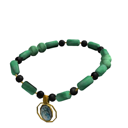 Jade Necklace with Shell Pendant