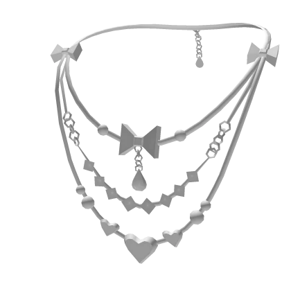Layered Bow & Hearts Necklace