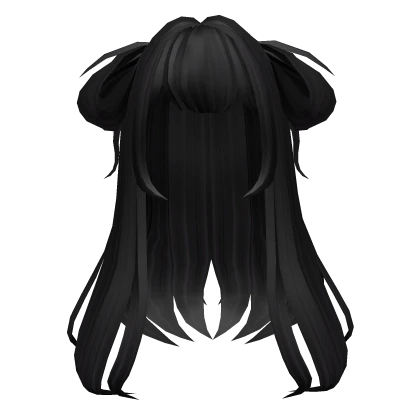 Loose Black Anime Side Buns