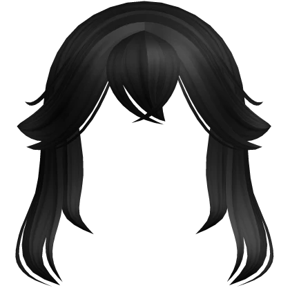 Middle Swept Spiky Bangs in Black