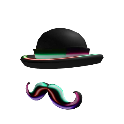 Neon Lights Bowler and Mustache