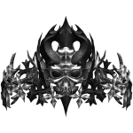 Silver and Black Skull Cross Crown