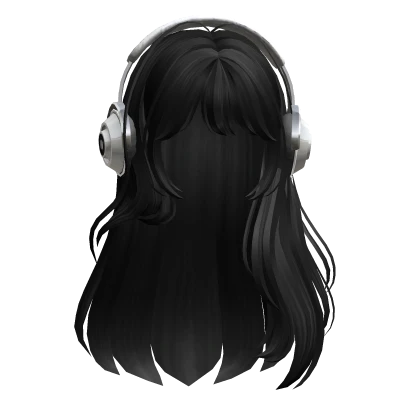 Straight Hair with Headphones(Black3)
