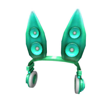 Teal Techno Rabbit Headphones