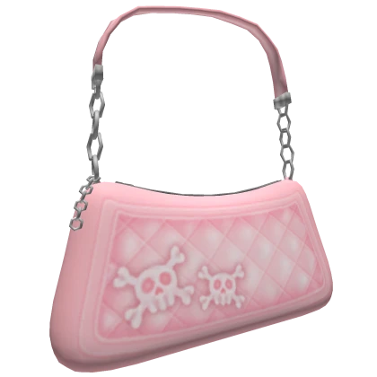 Y2K Baby Pink Skull Shoulder Bag